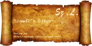 Szamák Libor névjegykártya